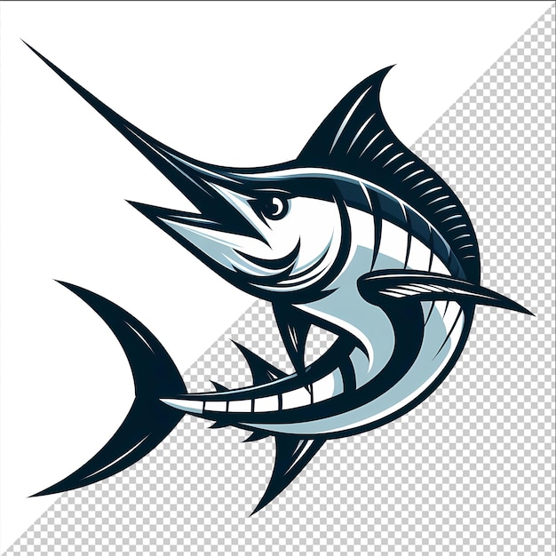 Ilustración del vector de un pez marlín azul saltador