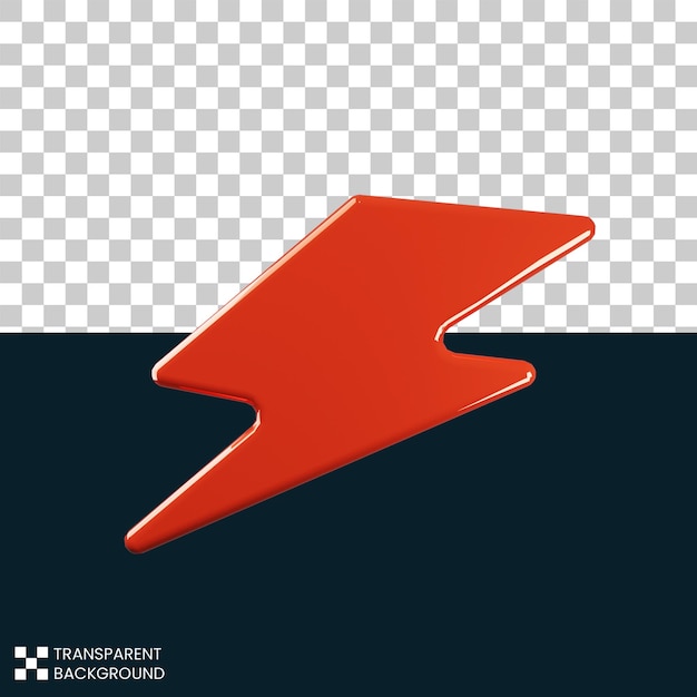 Ilustración de vector de rayo rojo 3d