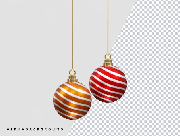 Ilustración de vector de representación 3d de icono de bola de navidad