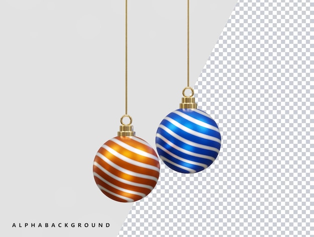 Ilustración de vector de representación 3d de icono de bola de Navidad