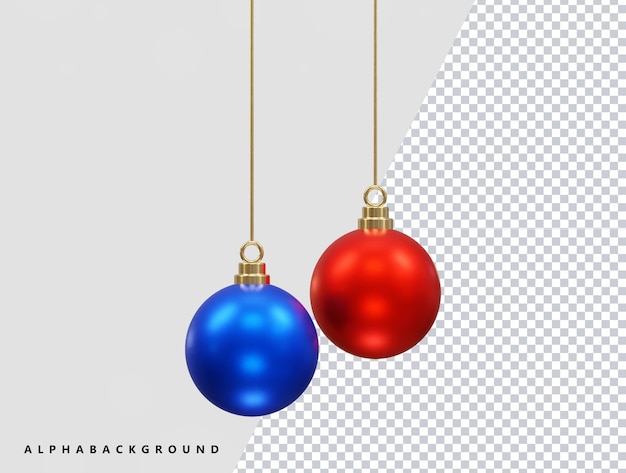 Ilustración de vector de representación 3d de icono de bola de Navidad