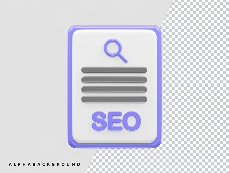 PSD ilustración de vector de representación 3d de icono de seo