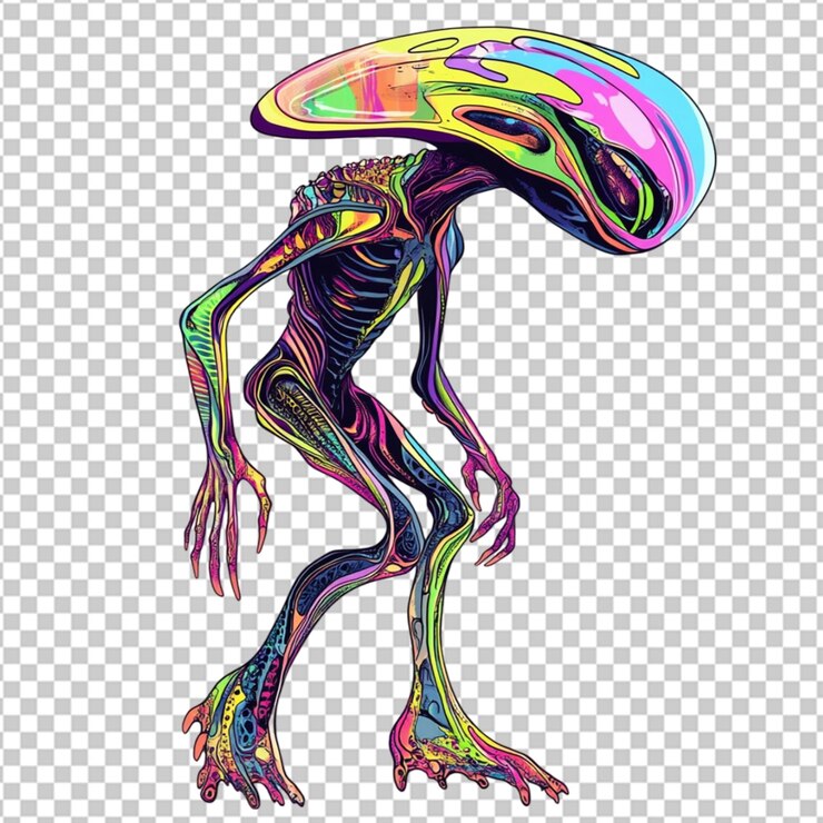 PSD ilustración vectorial alienígena espacio de dibujos animados ufo diseño de fondo nave espacial universo futurista