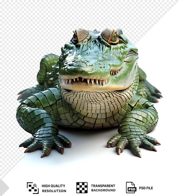 Ilustración vectorial cocodrilo lindo en un fondo transparente cocodrillo en un fondo aislado png psd