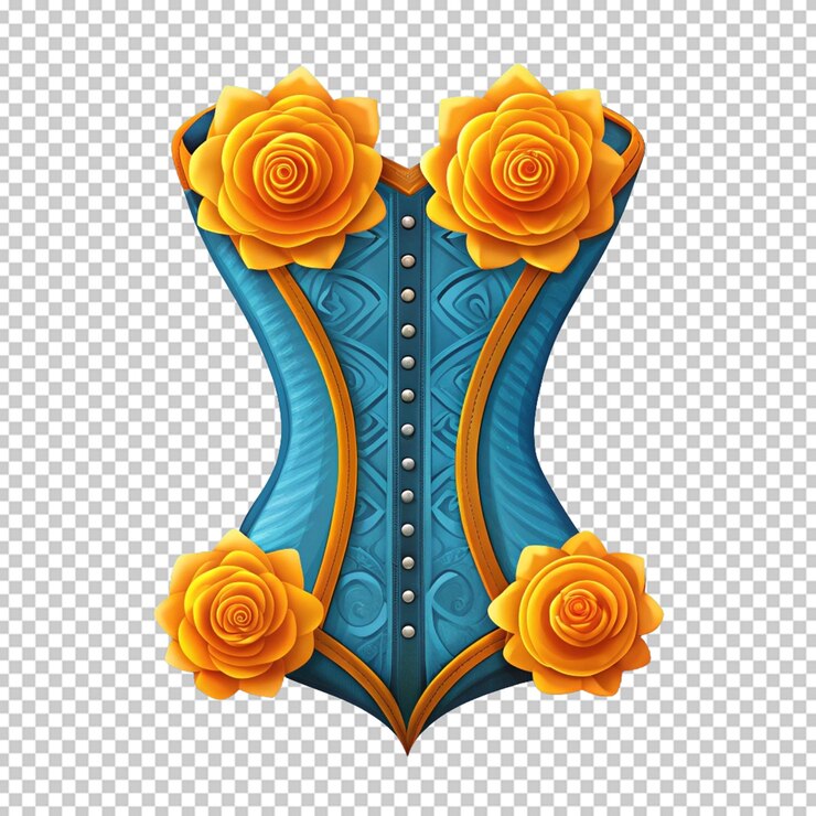 PSD una ilustración vectorial de un corsé adornado con un alfiler