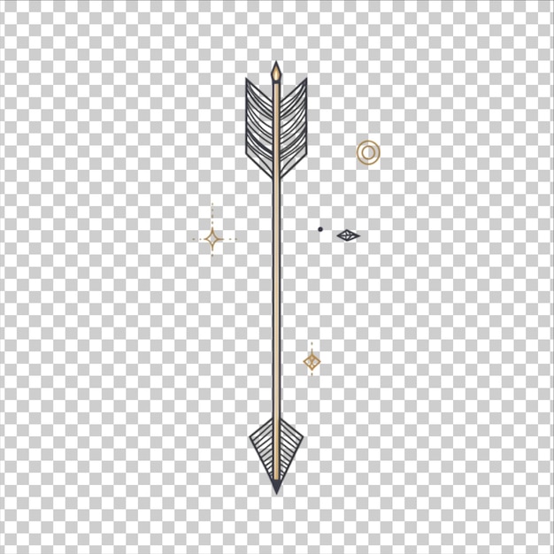una ilustración vectorial de una espada con flechas que apuntan a la derecha
