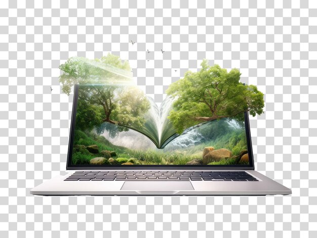 Ilustración vectorial de fondo transparente en una computadora portátil 3D
