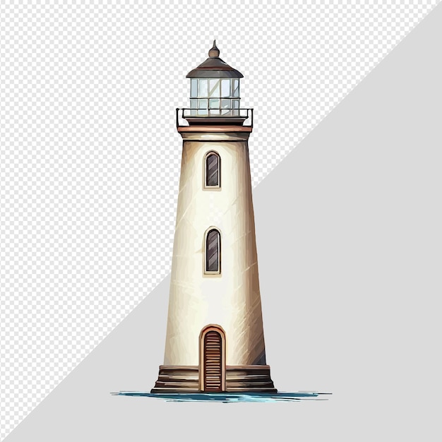 PSD ilustración vectorial hiperrealista de un faro aislado sobre un fondo transparente