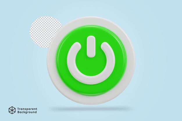 PSD ilustración vectorial del icono del botón de energía 3d