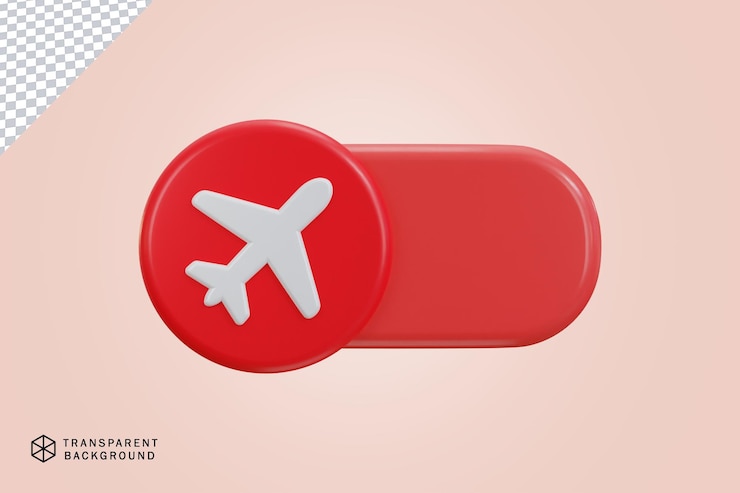 PSD ilustración vectorial del icono de cambio 3d para el modo de avión inactivo