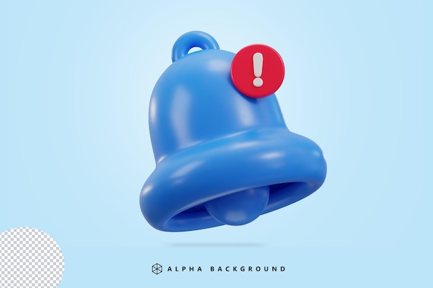Ilustración vectorial del icono de la campana de notificación en 3D