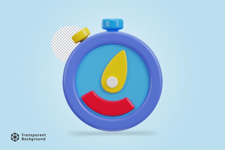 PSD ilustración vectorial del icono del cronómetro 3d