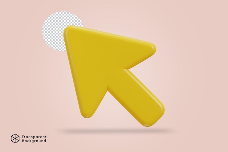 PSD ilustración vectorial del icono del cursor del ratón en 3d