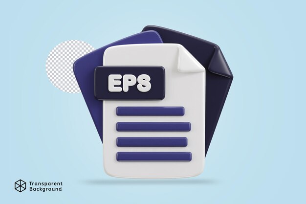 Ilustración vectorial del icono del formato de archivo 3d eps