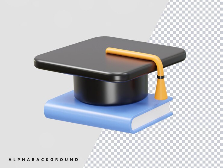 PSD ilustración vectorial del icono de grado del sombrero de graduación