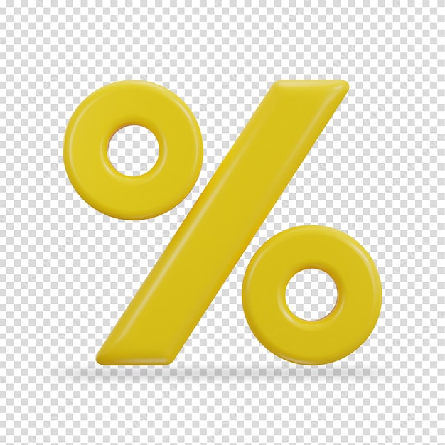 Ilustración vectorial del icono del porcentaje en 3d