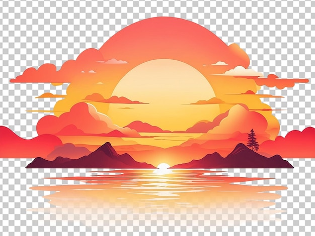 PSD ilustración vectorial de playa