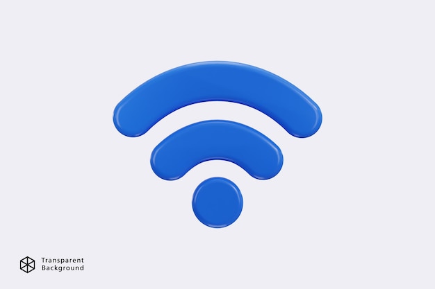 Ilustración vectorial de renderización 3D del símbolo wifi