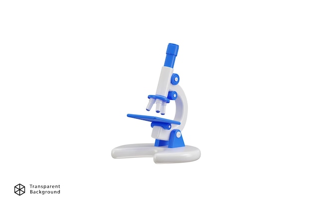 Ilustración vectorial de representación 3D del icono del microscopio
