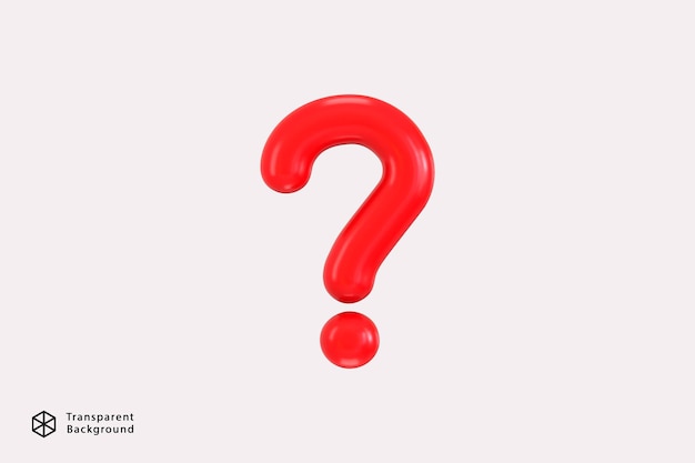 Ilustración vectorial de representación 3D del icono del signo de interrogación