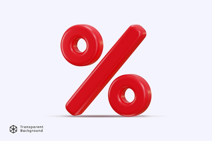 PSD ilustración vectorial de representación 3d del signo porcentual de descuento especial
