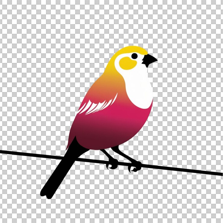 PSD ilustración vectorial de silueta de un canario alegre aislado sobre un fondo blanco