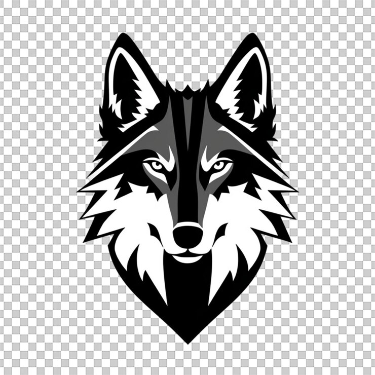 PSD ilustración vectorial de silueta de un lobo aullador aislado sobre un fondo blanco