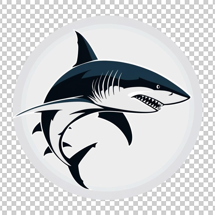 PSD ilustración vectorial de silueta de un tiburón elegante aislado sobre un fondo blanco