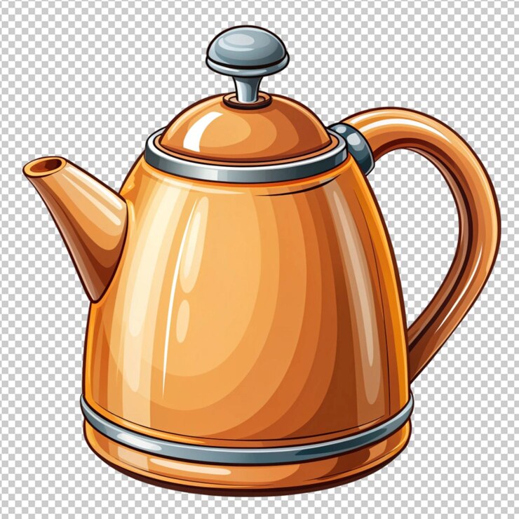 PSD ilustración vectorial de una tetera dibujada a mano aislada sobre un fondo transparente