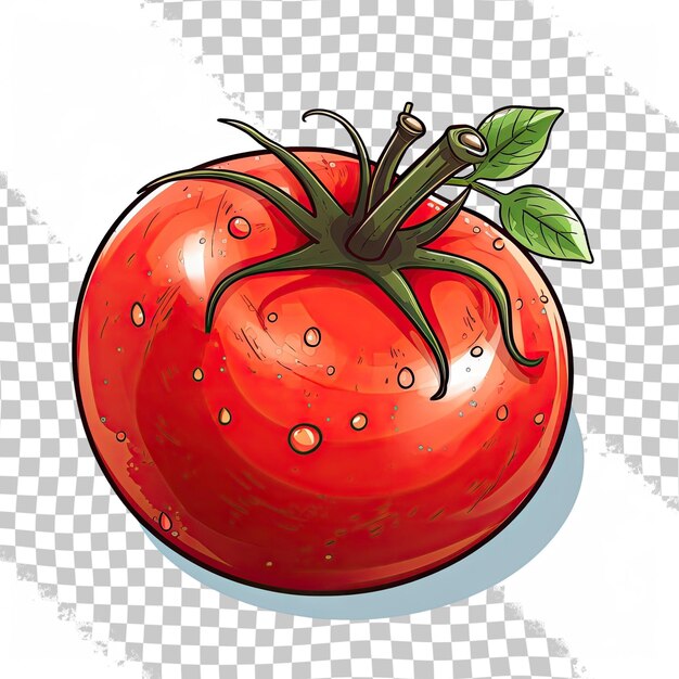 PSD ilustración vectorial de tomate en un fondo transparente para el producto del mercado agrícola