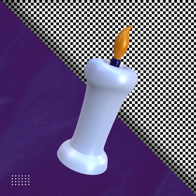 Ilustración de vela de halloween 3D
