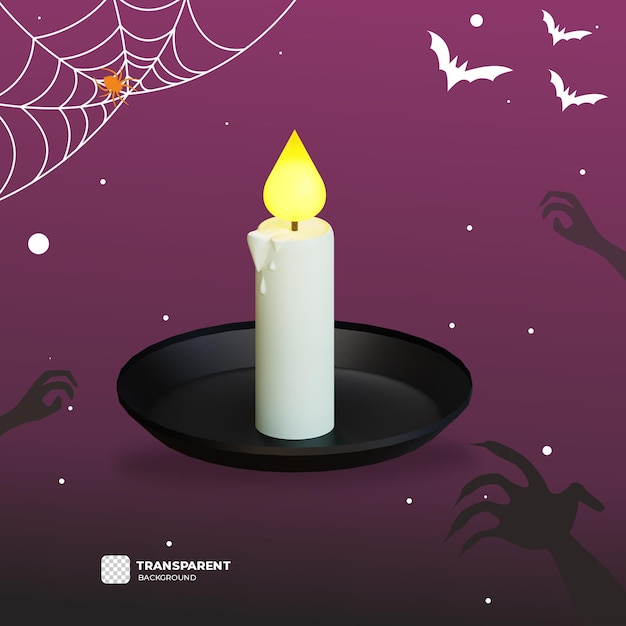 PSD ilustración de velas de halloween 3d