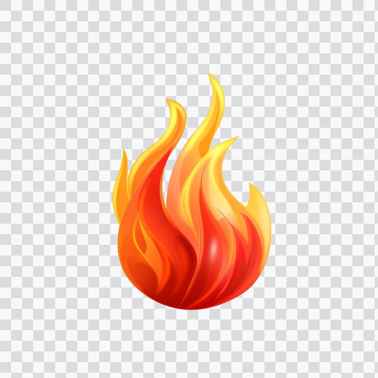 PSD una ilustración vibrante y colorida de una llama que simboliza el calor y la energía ideal para proyectos de diseño