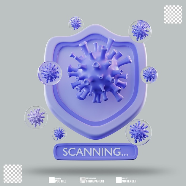 Ilustración del virus de escaneo 3D 2