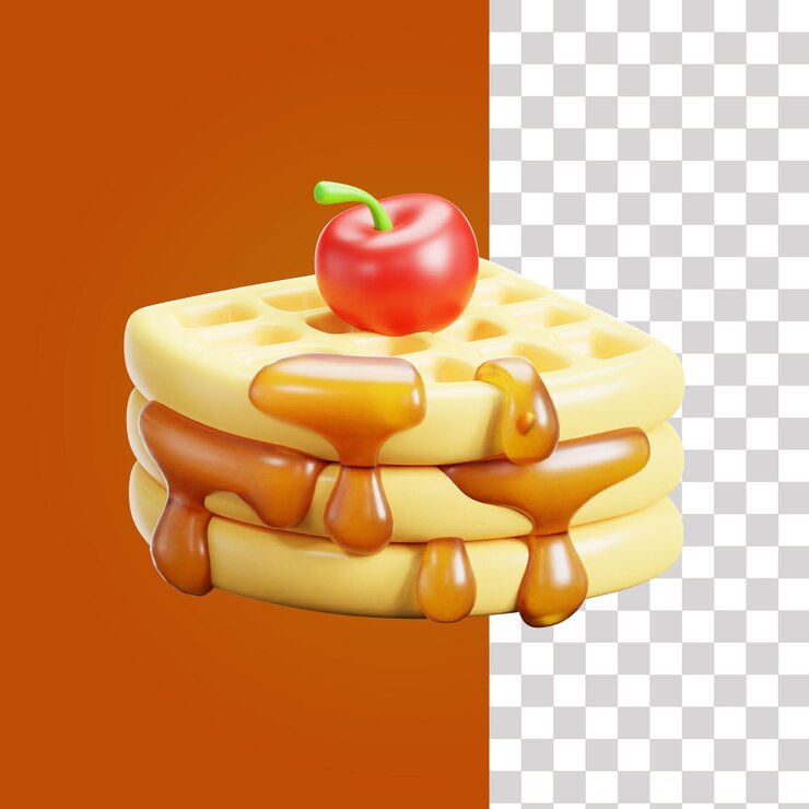 PSD ilustración de waffle en 3d