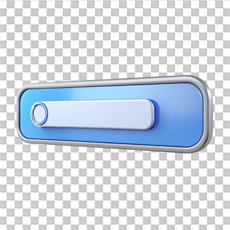 PSD ilustración web de barra de búsqueda en blanco 3d aislada en un fondo transparente
