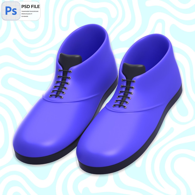PSD ilustración de zapatos de novio en 3d render icon aislado png