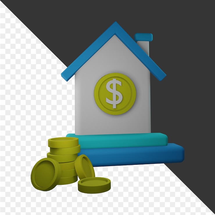 PSD ilustraciones 3d de bienes raíces
