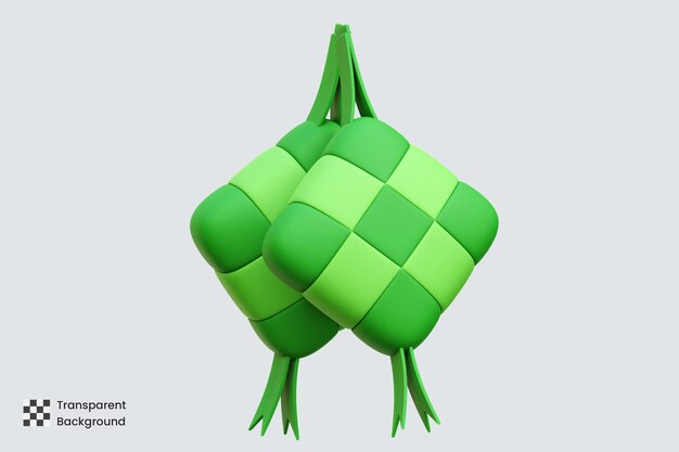 Ilustraciones en 3D de Ketupat