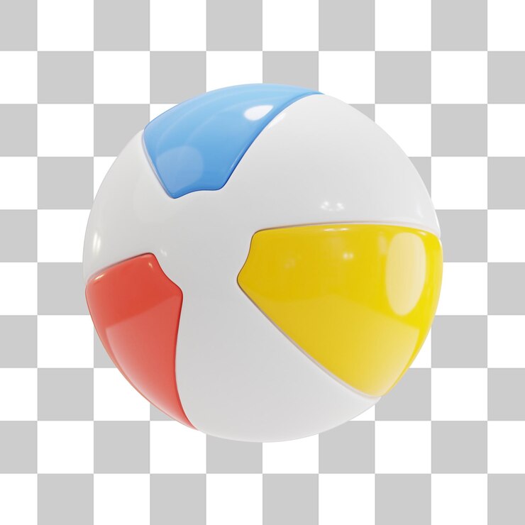 PSD ilustraciones 3d de pelotas de playa