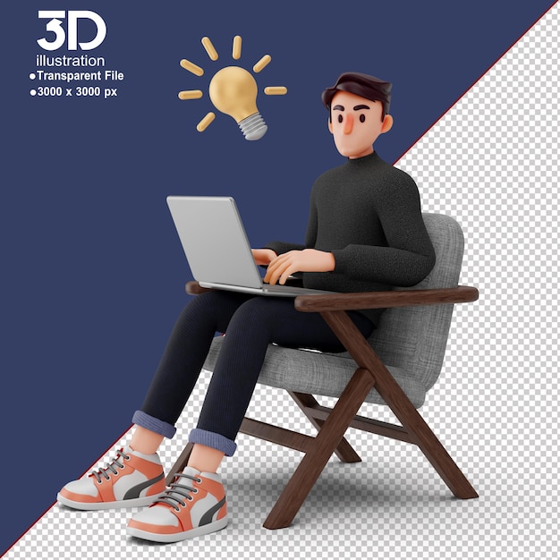 Ilustraciones 3D de personajes masculinos únicos en 3D