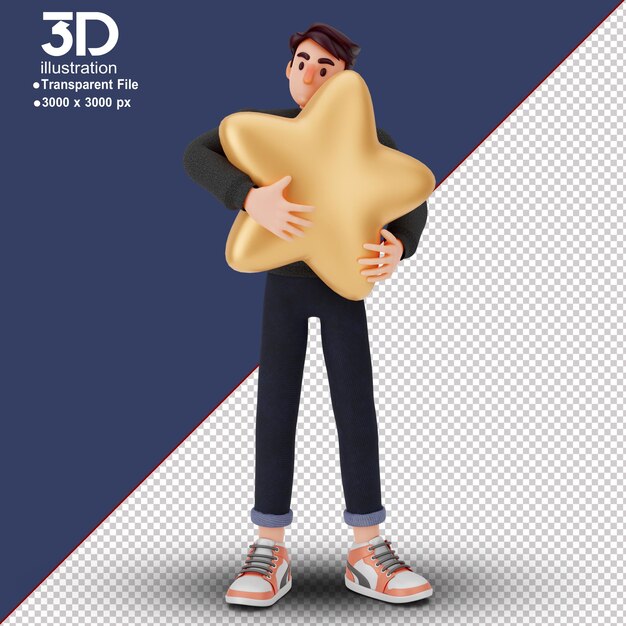 Ilustraciones 3D de personajes masculinos únicos en 3D