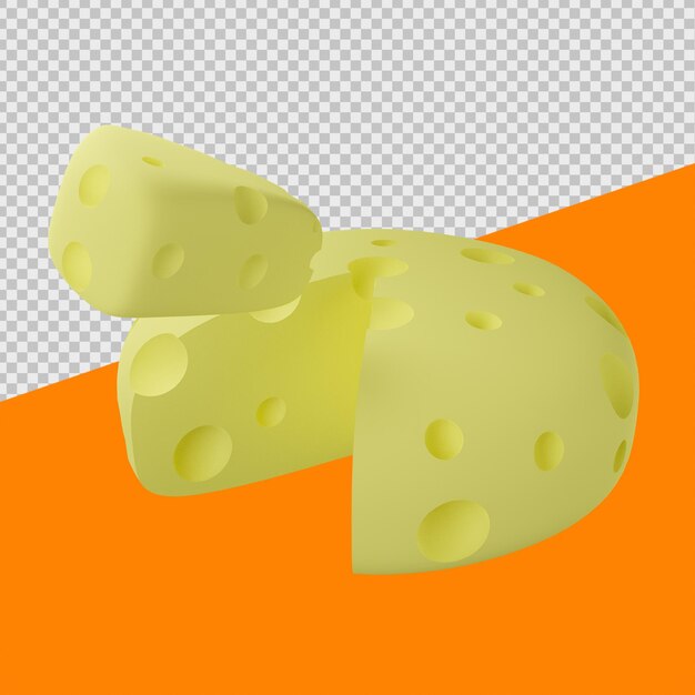 PSD ilustraciones de alimentos 3d de queso grande