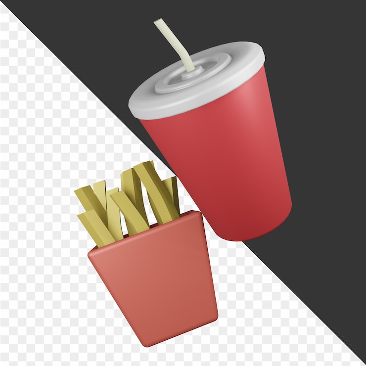 PSD ilustraciones de alimentos en 3d