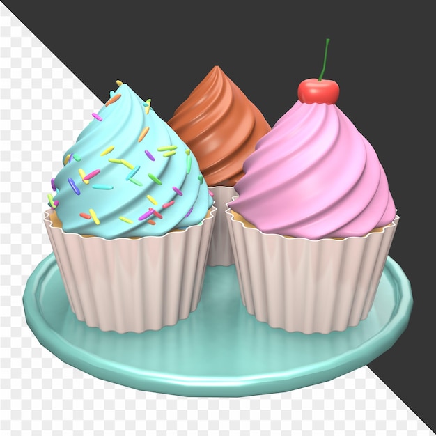 PSD ilustraciones de alimentos en 3d