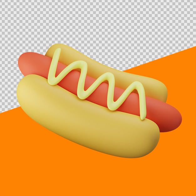 PSD ilustraciones de alimentos frescos hotdog 3d