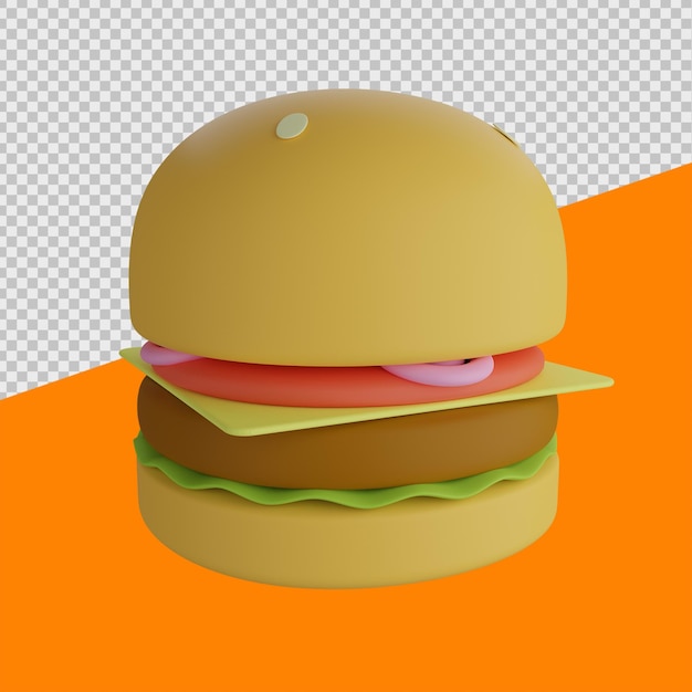 PSD ilustraciones de burger 3d foods