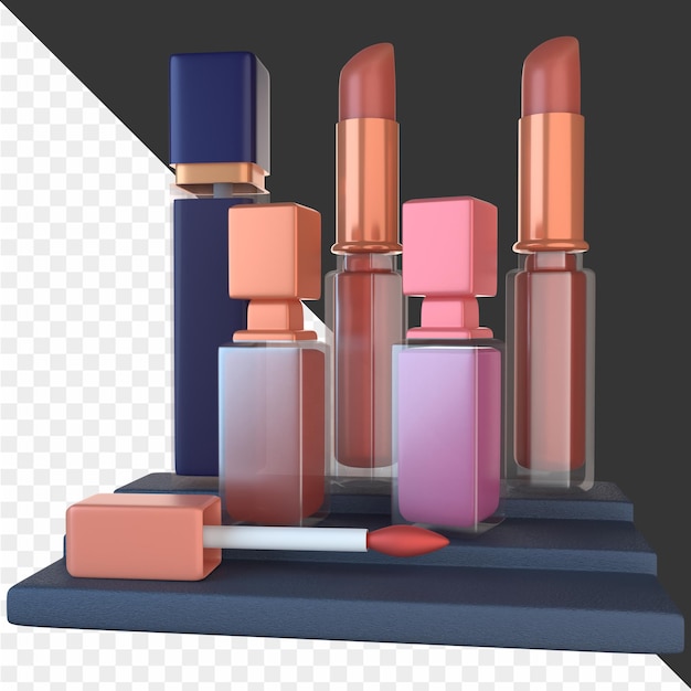 PSD ilustraciones cosméticas en 3d