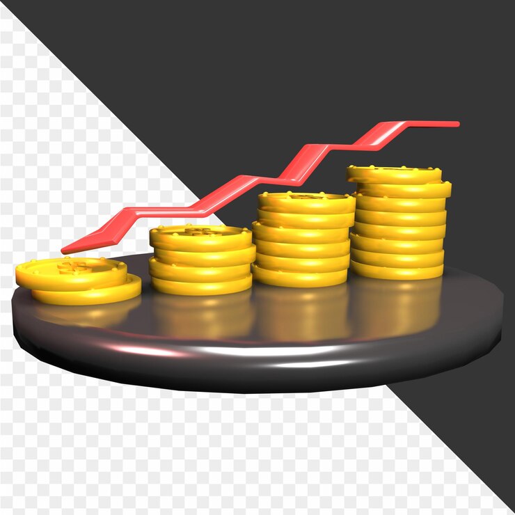 PSD ilustraciones financieras en 3d