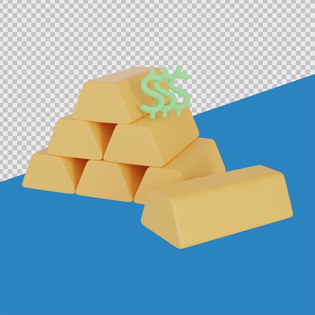 PSD ilustraciones de finanzas 3d de oro